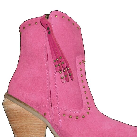 Dingo Classy N Sassy Suede Leather Heeled Western Boots Booties - Picture 6 of 8